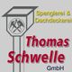 Logo der Firma "Thomas Schwelle GmbH" für Spenglerei und Dachdeckerei mit Zunftzeichen.