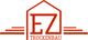 Logo mit rotem Haus, Buchstaben "EZ", und Text "Trockenbau" darunter.