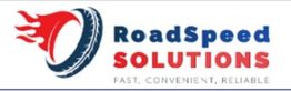Logo of RoadSpeed Solutions with a flaming tire and the text "Fast, Convenient, Reliable."