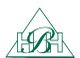 Grünes Logo mit Dreieck und den Buchstaben HBH, wobei B stilisiert im Zentrum steht.