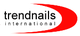 Logo von "trendnails international" mit rotem Bogen auf weißem Hintergrund.