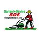 Logo: Mann mit Rasenmäher, Text: "Garten-H-Service SDS, Uelington Sena Da Silva".