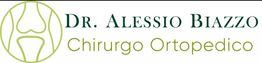 Logo del Dr. Alessio Biazzo, Chirurgo Ortopedico, con simbolo verde stilizzato di ginocchio.