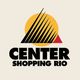Logotipo do Center Shopping Rio com gráficos em preto, laranja e vermelho.