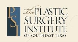 Logo of The Plastic Surgery Institute of Southeast Texas with "PSI" initials on a vertical banner.