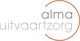 "Logo van Alma Uitvaartzorg met sierlijke letters en een oranje cirkel."