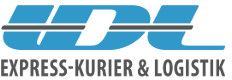 Logo von EDL Express-Kurier & Logistik in blauer Schrift auf weißem Hintergrund.