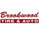 Brookwood Tire & Auto logo with red text on white background.