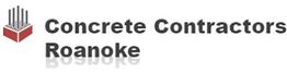 Logo for Concrete Contractors Roanoke with a red and black abstract building design.