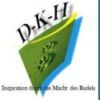 Logo mit Buch, Text "D-K-H", darunter "Inspiration durch die Macht des Buches".