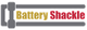 Logo of Battery Shackle with a stylized gray shackle design to the left of the text.