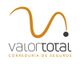 Logo de Valor Total, correduría de seguros, con diseño en naranja y negro sobre fondo blanco.
