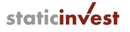 Logo mit dem Schriftzug "staticinvest" in Grau und Rot.