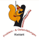 Eichhörnchen klettert am Seil; Text: "SEILKLETTERTECHNIK, Problem- & Gefahrfällungen Kwirant".