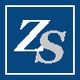 Blaues Logo mit den weißen Buchstaben ZS, eingerahmt von einem weißen Quadrat.