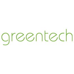 Textlogo "greentech" in grüner Schrift auf weißem Hintergrund.