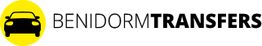 Logotipo de Benidorm Transfers con icono de coche negro sobre fondo amarillo.