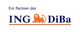 Logo von ING-DiBa mit einem Löwen, Text: "Ein Partner der ING DiBa".