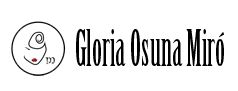 Logotipo de Gloria Osuna Miró con imagen estilizada de rostro en círculo.