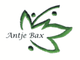 Grünes Blumen-Logo neben dem Text "Antje Bax".