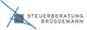 Logo: Graues Quadrat mit blauen Linien, daneben der Text "Steuerberatung Brüggemann".