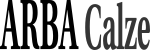 Logo con testo nero "ARBA Calze" su sfondo trasparente.
