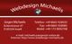 Visitenkarte von Webdesign Michaelis mit Kontaktdaten und einer Weltkugel-Grafik.