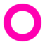 Bright pink circle outline on a white background.
