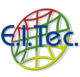 Logo mit Schriftzug "El.Tec." vor einem bunten, geometrischen Globus im Hintergrund.