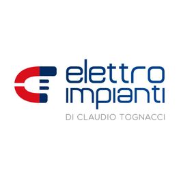 Logo di "elettro impianti" con grafica blu e rossa su fondo bianco.