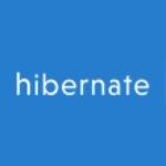 Blue background with white text: "hibernate".