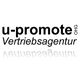 Logo mit Schriftzug "u-promote OHG Vertriebsagentur" in Schwarz auf weißem Hintergrund.