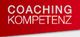 Roter Hintergrund mit weißem Text: "COACHING KOMPETENZ".
