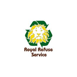 Lion logo with a recycling symbol and text: "Royal Refuse Service" below.