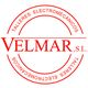Sello rojo que dice "Talleres Electromecánicos Velmar, S.L." en letras mayúsculas.
