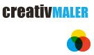 "Logo mit Text 'creativMALER' und drei überlappenden farbigen Kreisen unten rechts."