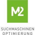 Grünes Logo mit "M2" und dem Text "Suchmaschinen Optimierung" darunter.