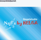 Blaues Logo mit dem Text "Nail's by Helga" und "Nagelstudio" darauf.