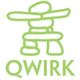 Green abstract stone figure with "QWIRK" text below.