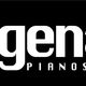 Logo van Wagenaar Pianosevice, met pianotoetsen verwerkt in de letters W en n, op een zwarte achtergrond.