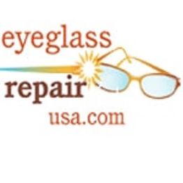 Logo of Eyeglass Repair USA featuring a pair of glasses and colorful text.