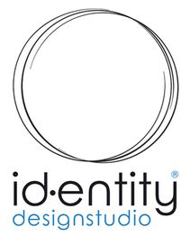 Logo mit kreisförmigem Design. Text: "identity designstudio".