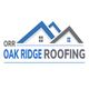 Logo of Oak Ridge Roofing with stylized blue and gray rooftops.