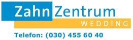 Logo von ZahnZentrum Wedding mit Telefonnummer: (030) 455 60 40.