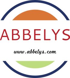 Logo Abbelys avec demi-cercles orange et vert, texte “www.abbelys.com”.