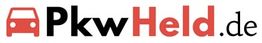 Logo mit rotem Auto und Text: PkwHeld.de. "Pkw" in Schwarz, "Held" in Rot, ".de" in Schwarz.