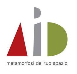 Logo con forme geometriche, testo "metamorfosi del tuo spazio".