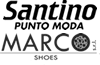 Logo con testo "Santino Punto Moda" sopra e "Marco Shoes" sotto con disegno di scarpa.