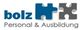 Logo mit blauem Schriftzug "bolz", Puzzleteilen und Text "Personal & Ausbildung".
