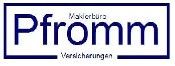 Logo mit der Aufschrift "Pfromm Maklerbüro Versicherungen" in dunkelblauer Schrift.
